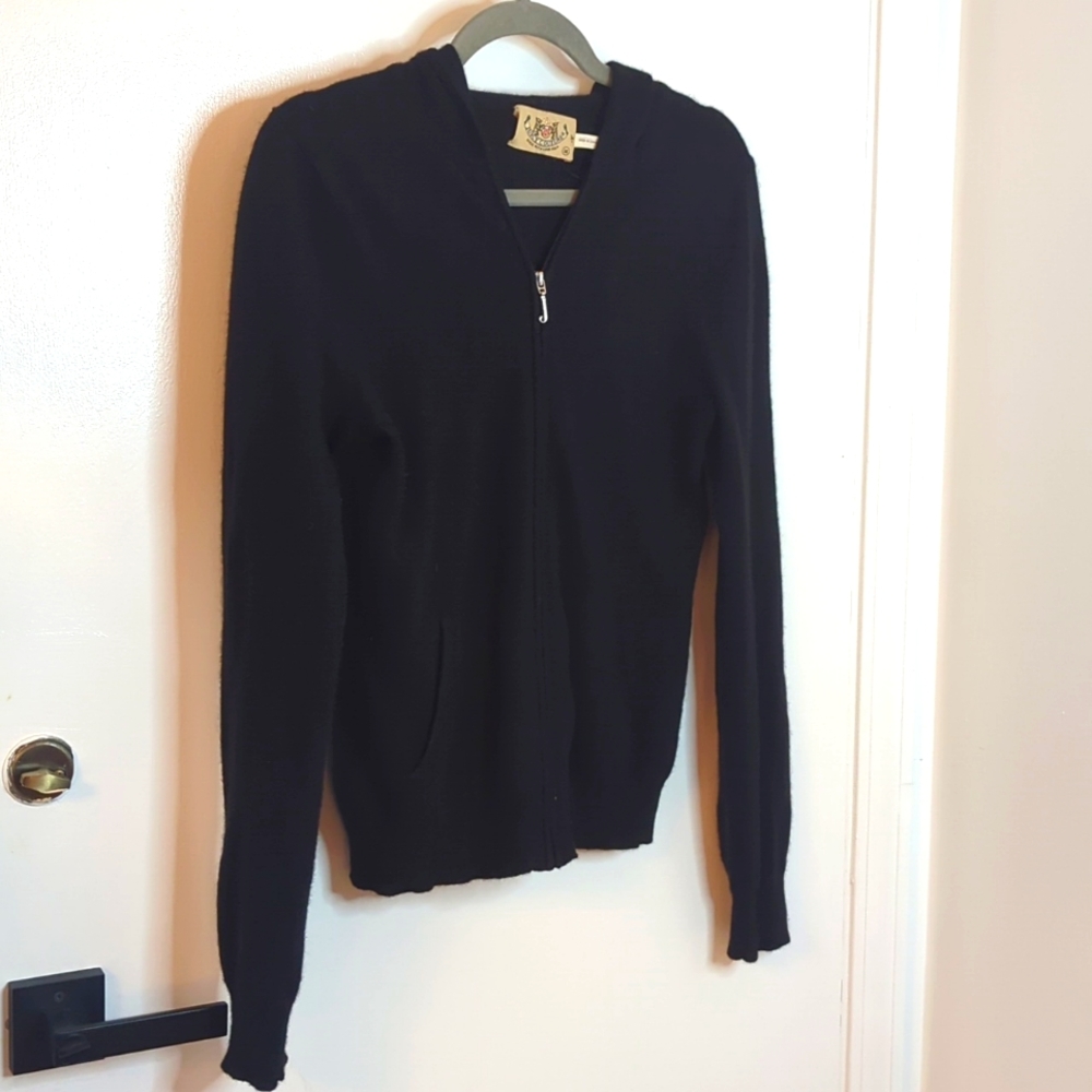 100% Cashmere Juicy Couture zip up hoodie sweatshirt size M